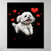 Maltese Dog Love Heart For Valentines Day Maltese  Poster (Voorkant)