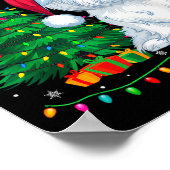 Maltese Dog Santa Hat Men Women Kids Christmas Tre Poster (Hoek)