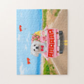 Maltese Dog Valentijnsdag Truck Legpuzzel (Verticaal)