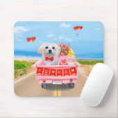 Maltese Dog Valentijnsdag Truck Muismat (Met muis)