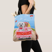 Maltese Dog Valentijnsdag Truck Tote Bag (Dichtbij)