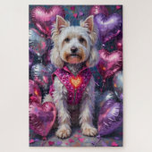 Maltese Dog Valentine's Day Flashing Heart Vest Legpuzzel (Verticaal)