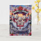 Maltese Dog Valentine's Day  Kaart (Gele Bloem)