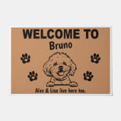 Maltese Dog Welcome Home Personalized Custom Deurmat (Voorkant)