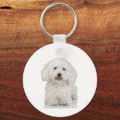 Maltese Dog White Sleutelhanger (Voorkant)