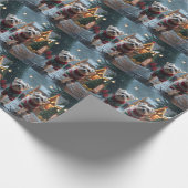 Maltese Dogs Christmas Snow Holiday Cadeaupapier (Hoek)