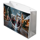 Maltese Dogs Christmas Snow Holiday Groot Cadeauzakje (Achterkant Gekanteld)