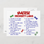MALTESE Eigendomwetten 2 Briefkaart (Voorkant / Achterkant)