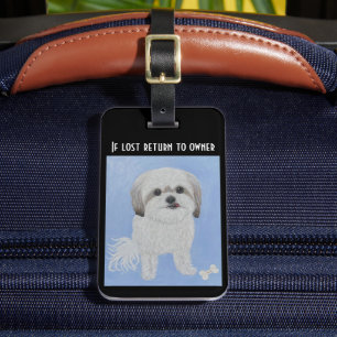 Maltese en Shih Tzu Mix Hond Bagage Label