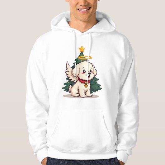 Maltese engel hond hoodie (Voorkant)