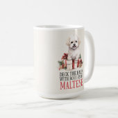 Maltese Funny Dog Pun Christmas Coffee Mok (Voorkant rechts)