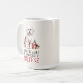 Maltese Funny Dog Pun Christmas Coffee Mok (Voorkant links)