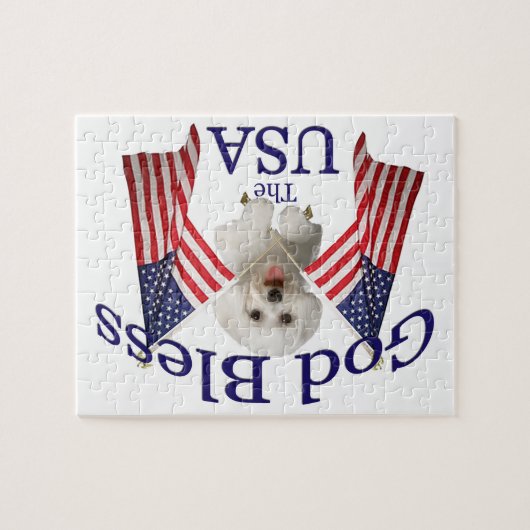 Maltese God Bless USA Legpuzzel (Horizontaal)