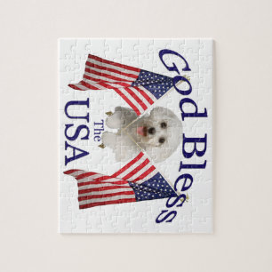 Maltese God Bless USA Legpuzzel
