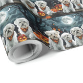 Maltese Halloween Spooky Cadeaupapier (Rol Hoek)