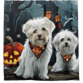Maltese Halloween Spooky Douchegordijn (Voorkant)