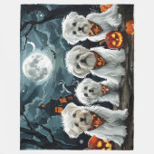 Maltese Halloween Spooky Fleece Deken (Voorkant)