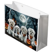 Maltese Halloween Spooky Groot Cadeauzakje (Voorkant Gekanteld)