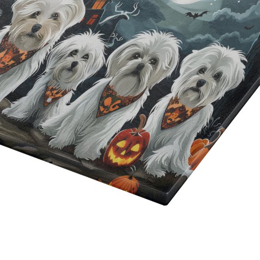 Maltese Halloween Spooky Snijplank (Hoek)