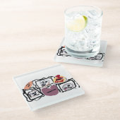 Maltese hearts  glazen onderzetter (Schuin)