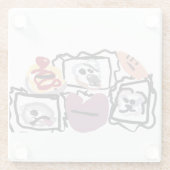 Maltese hearts  glazen onderzetter (Achterkant)