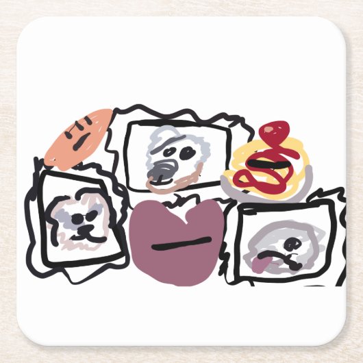 Maltese hearts  kartonnen onderzetters (Voorkant)