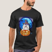 Maltese heks maan pompoen enge halloween hond lov t-shirt (Voorkant)