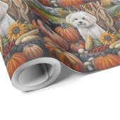 Maltese Herfst Oogst Thanksgiving Cadeaupapier (Rol Hoek)