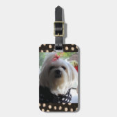 Maltese Hond Bagage Label (Voorkant verticaal)