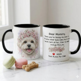 Maltese Hond Bloemen Kroon Aquarel Kunst Koffiemok Mok