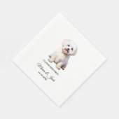 Maltese hond bruiloft servetten met foto (Hoek)