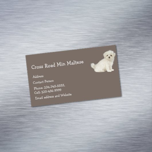Maltese hond Dier Logo Magnetisch Visitekaartje (Voorbeeld)