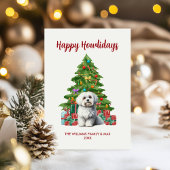 Maltese hond familie Kerstmis Feestdagenkaart