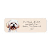 Maltese hond gepersonaliseerd adres etiket (Voorkant)