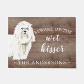 Maltese Hond Gepersonaliseerde Deurmat (Voorkant)