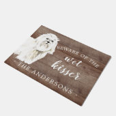 Maltese Hond Gepersonaliseerde Deurmat (Schuin)