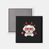 Maltese Hond Hart Hoofd Valentijn Maltese Dames Magneet (Voorkant / Achterkant)
