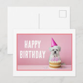 Maltese hond in het Party Pet Briefkaart (Voorkant / Achterkant)