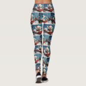 Maltese hond in slee laat het sneeuwen Kerstmis Leggings (Achterkant)