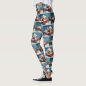 Maltese hond in slee laat het sneeuwen Kerstmis Leggings (Links)