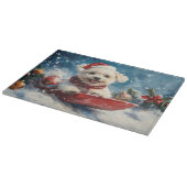 Maltese hond in slee laat het sneeuwen Kerstmis Snijplank (Hoek)