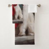 Maltese Hond in Sneeuw Kerstmis Bad Handdoek (Insitu)