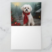 Maltese Hond in Sneeuw Kerstmis Kaart (Binnen)