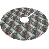 Maltese Hond in Sneeuw Kerstmis Kerstboom Rok (Gekanteld)