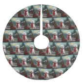 Maltese Hond in Sneeuw Kerstmis Kerstboom Rok (Voorkant)