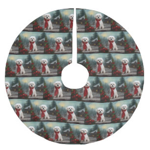 Maltese Hond in Sneeuw Kerstmis Kerstboom Rok