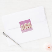 Maltese hond; is een klein ras van witte hond dat vierkante sticker (Envelop)