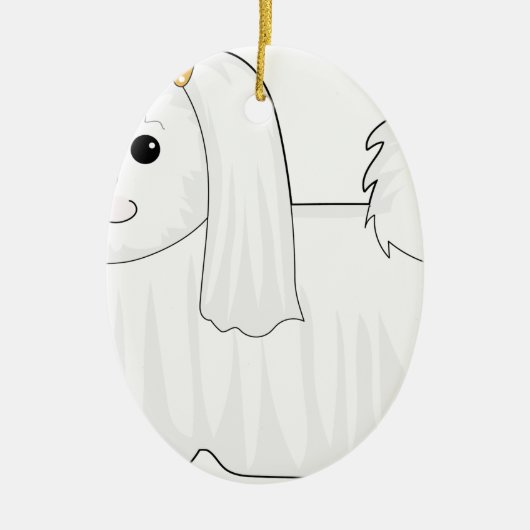 Maltese hond keramisch ornament (Voorkant)