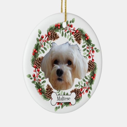 maltese hond keramisch ornament (Rechts)