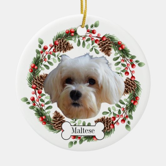 maltese hond keramisch ornament (Voorkant)